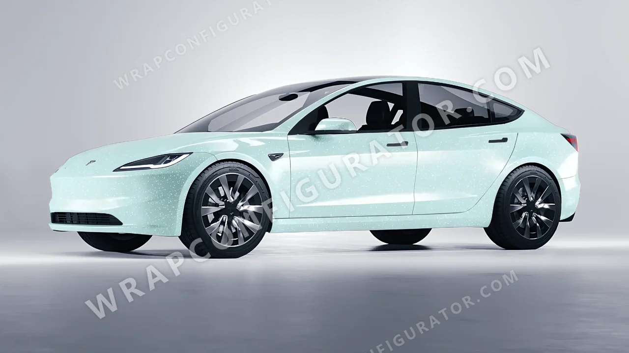 Blue Tesla Model 3 2024 wrapped in Colourshield PPF by HyperPro Light Blue GPF10-P