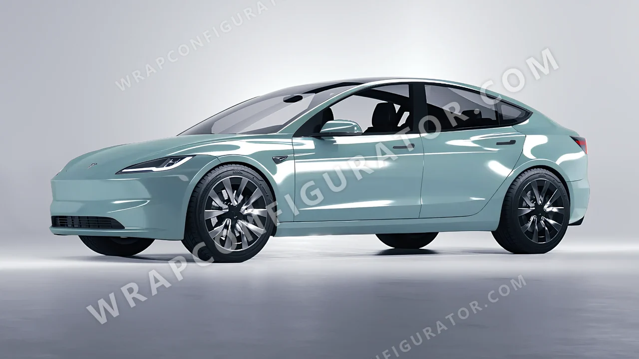 Blue Tesla Model 3 2024 wrapped in Colourshield PPF by HyperPro Shadow Blue HGF73-P