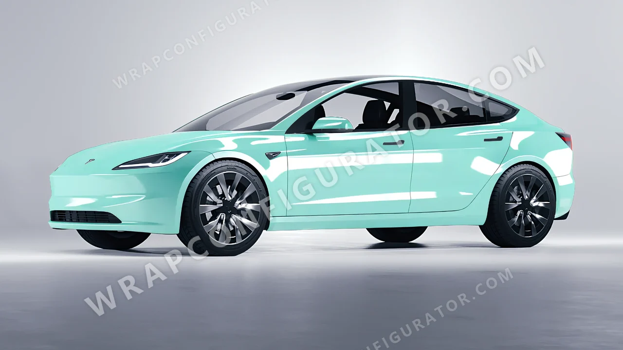 Blue Tesla Model 3 2024 wrapped in Colourshield PPF by HyperPro Tiffany HGF12-P