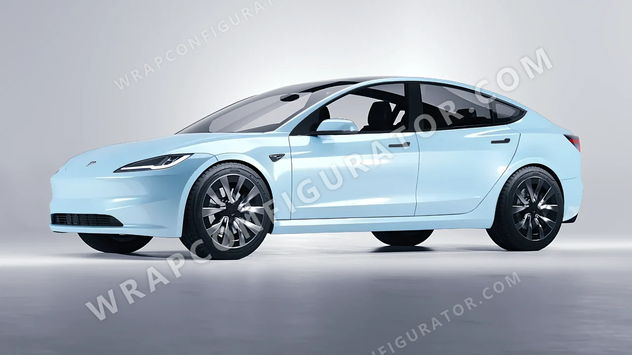 Blue Tesla Model 3 2024 wrapped in Inozetek Dynamic PPF Blue DPPF937