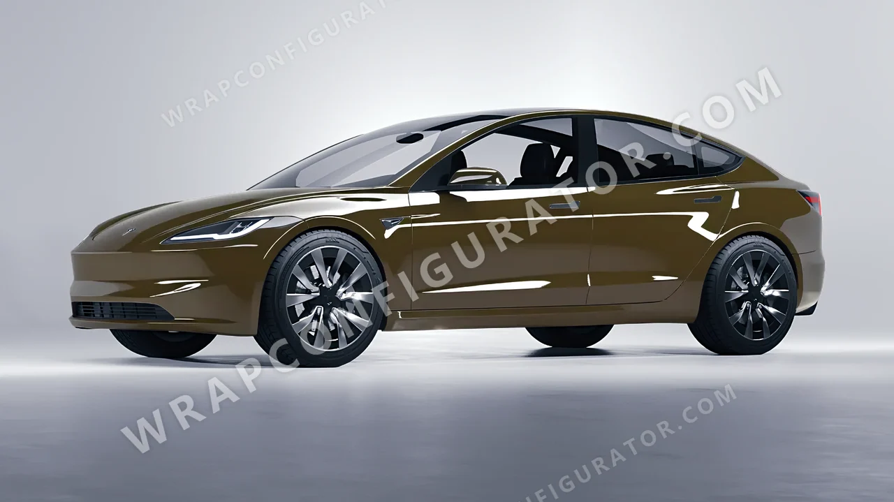 Green Tesla Model 3 2024 wrapped in Colourshield PPF by HyperPro Light Grass Green HGF53-P