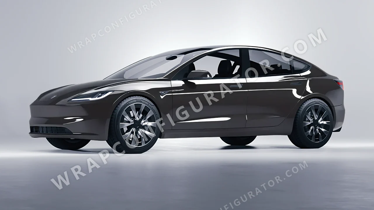 Grey Tesla Model 3 2024 wrapped in 3M Meteor Gray HG81