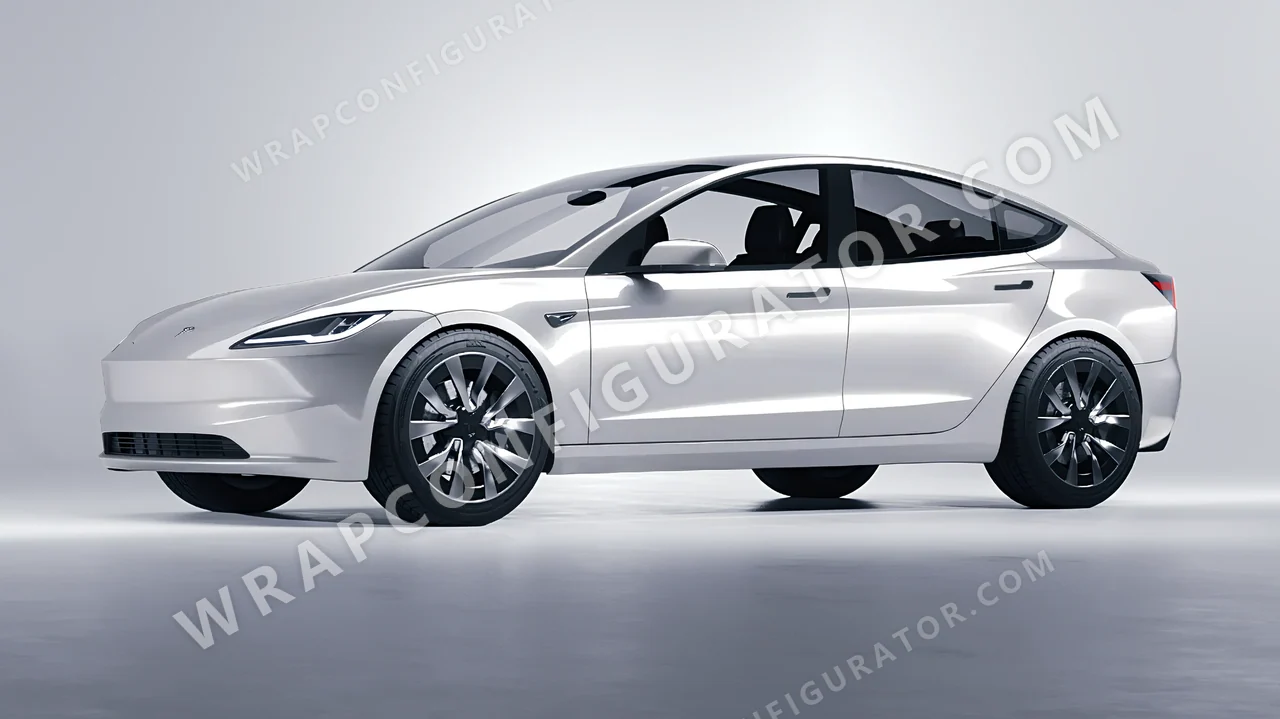 Grey Tesla Model 3 2024 wrapped in 3M Storm Gray HG31