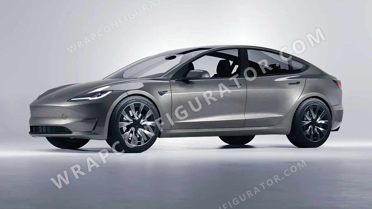 Grey Tesla Model 3 2024 wrapped in Avery Dennison Grey SW900-807-M
