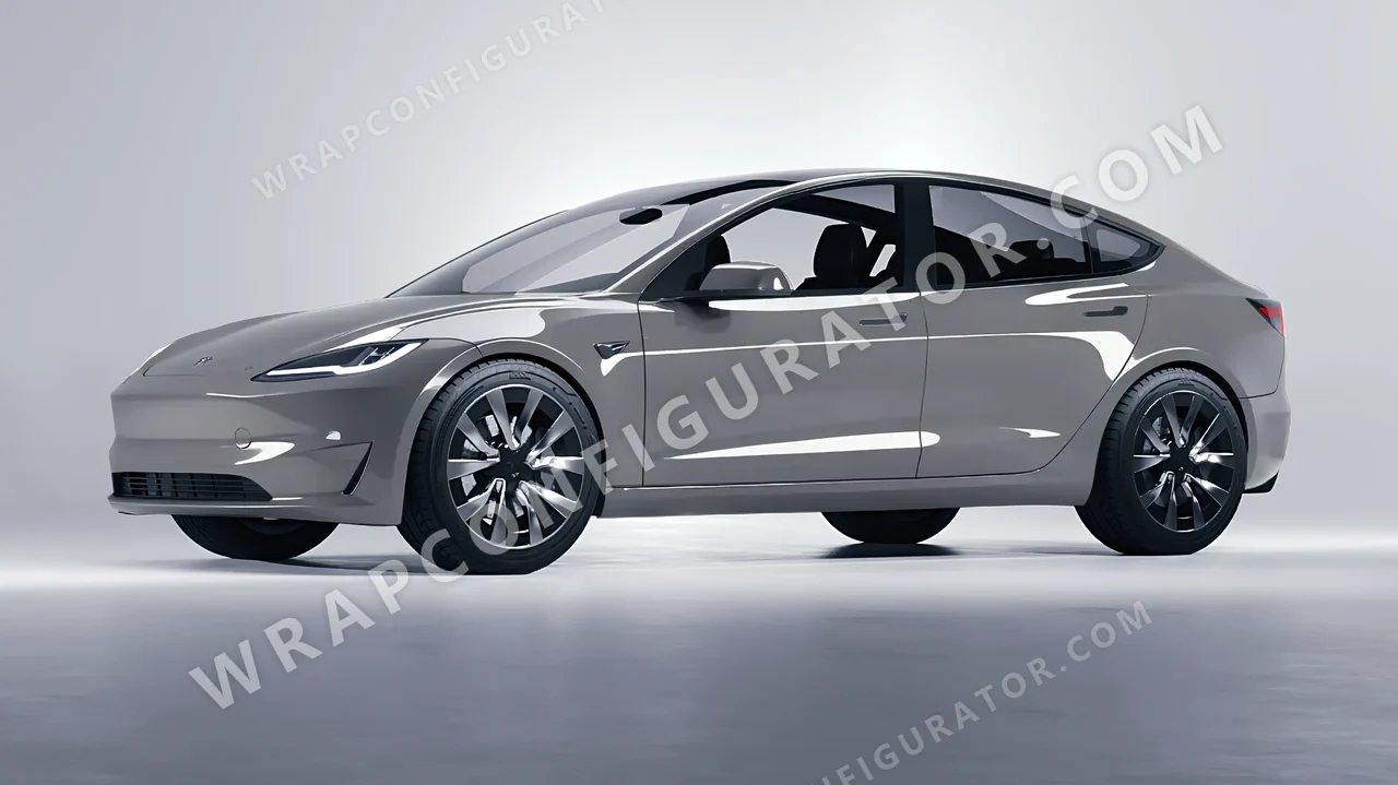 Grey Tesla Model 3 2024 wrapped in Avery Dennison Grey SW900-832-O