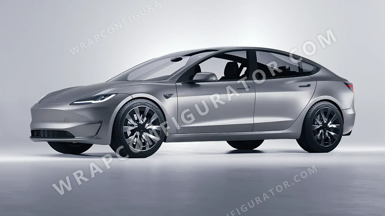 Grey Tesla Model 3 2024 wrapped in Avery Dennison Grey SW900-833-O