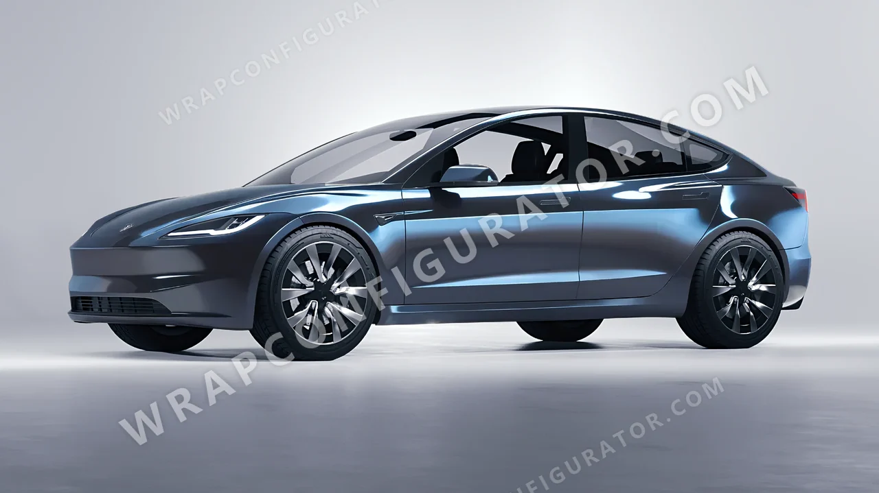 Grey Tesla Model 3 2024 wrapped in Colourshield PPF by HyperPro Deep Gray HGF03-P