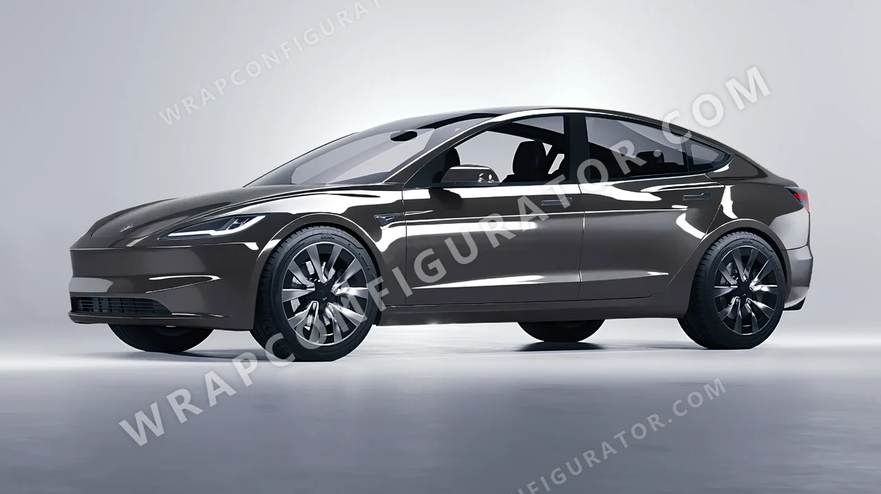 Grey Tesla Model 3 2024 wrapped in Colourshield PPF by HyperPro Deep Gray HGF68-P