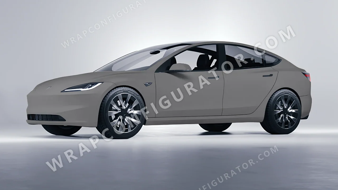 Grey Tesla Model 3 2024 wrapped in Colourshield PPF by HyperPro Shadow Gray SMF24-P