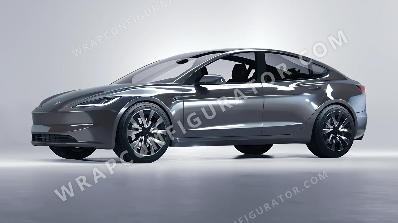 Grey Tesla Model 3 2024 wrapped in Colourshield PPF by HyperPro Shark Gray HGF102-P