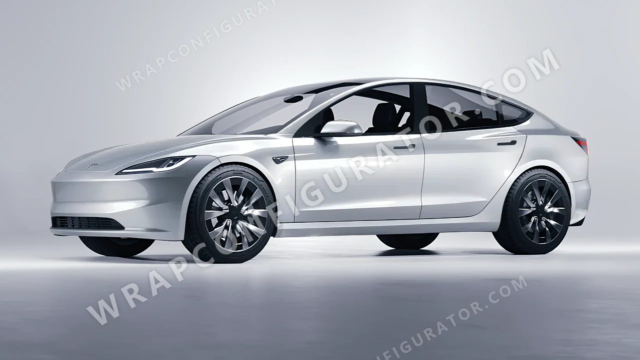 Grey Tesla Model 3 2024 wrapped in Inozetek Dynamic PPF Dolphin Grey DPPF904