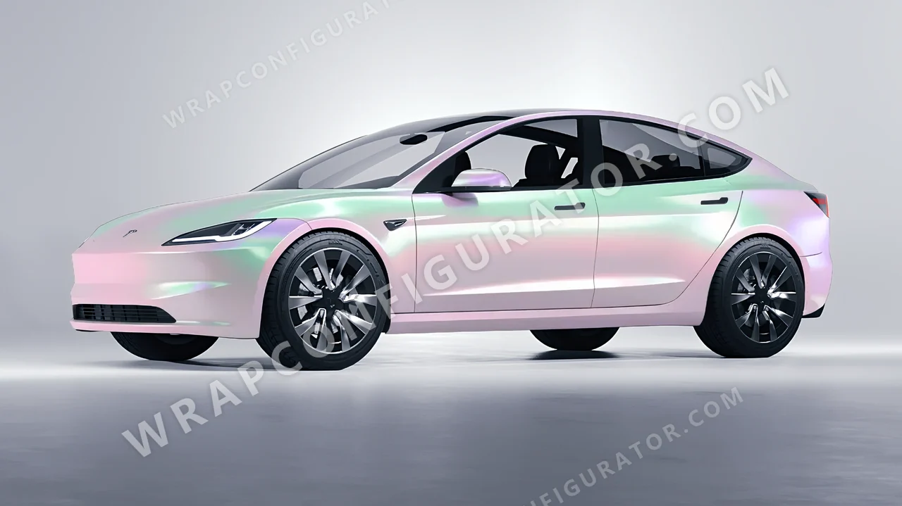 Grey Tesla Model 3 2024 wrapped in Inozetek Dynamic PPF Redstone Grey DPPF716