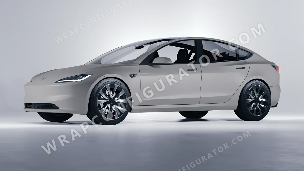 Grey Tesla Model 3 2024 wrapped in Inozetek Dynamic PPF Shark Grey DPPF818