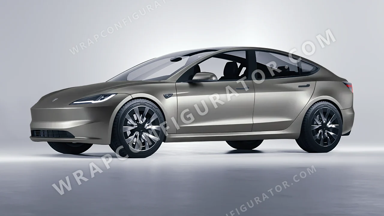 Grey Tesla Model 3 2024 wrapped in Inozetek Dynamic PPF Titanium DPPF813