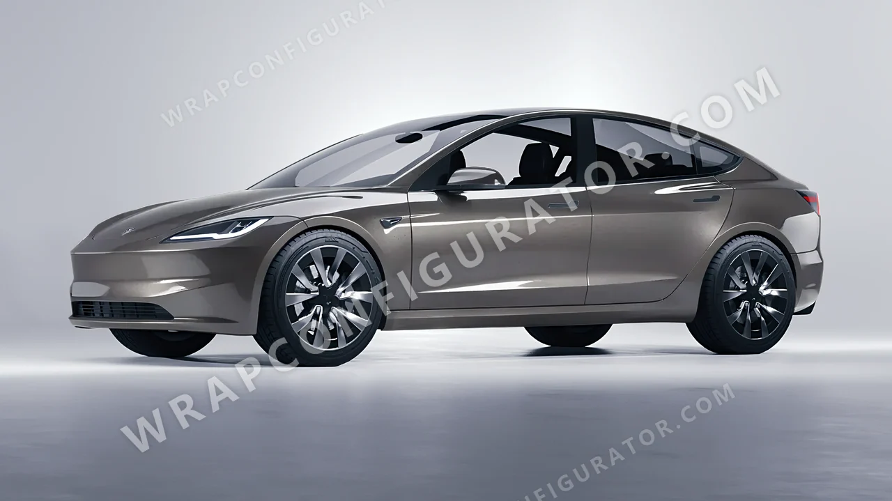 Grey Tesla Model 3 2024 wrapped in ORACAL Grey Cast Iron 970RA-935G