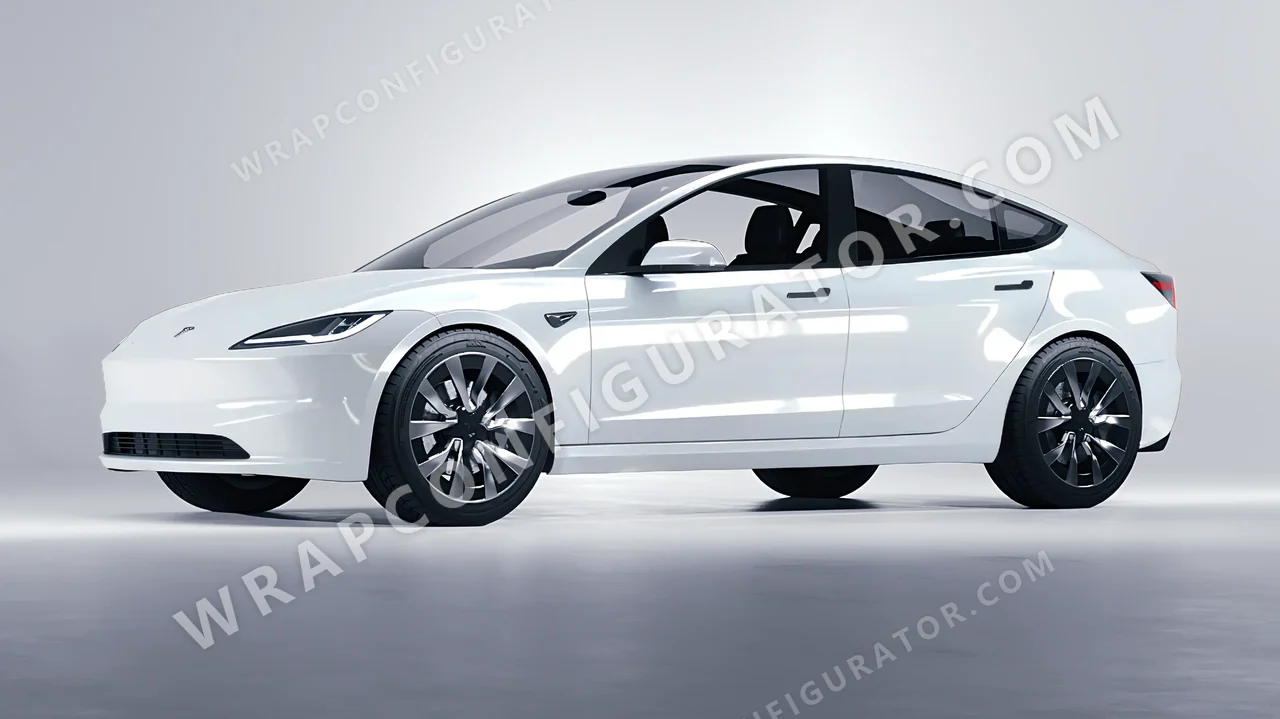 Grey Tesla Model 3 2024 wrapped in ORACAL Stone Grey 970RA-711G