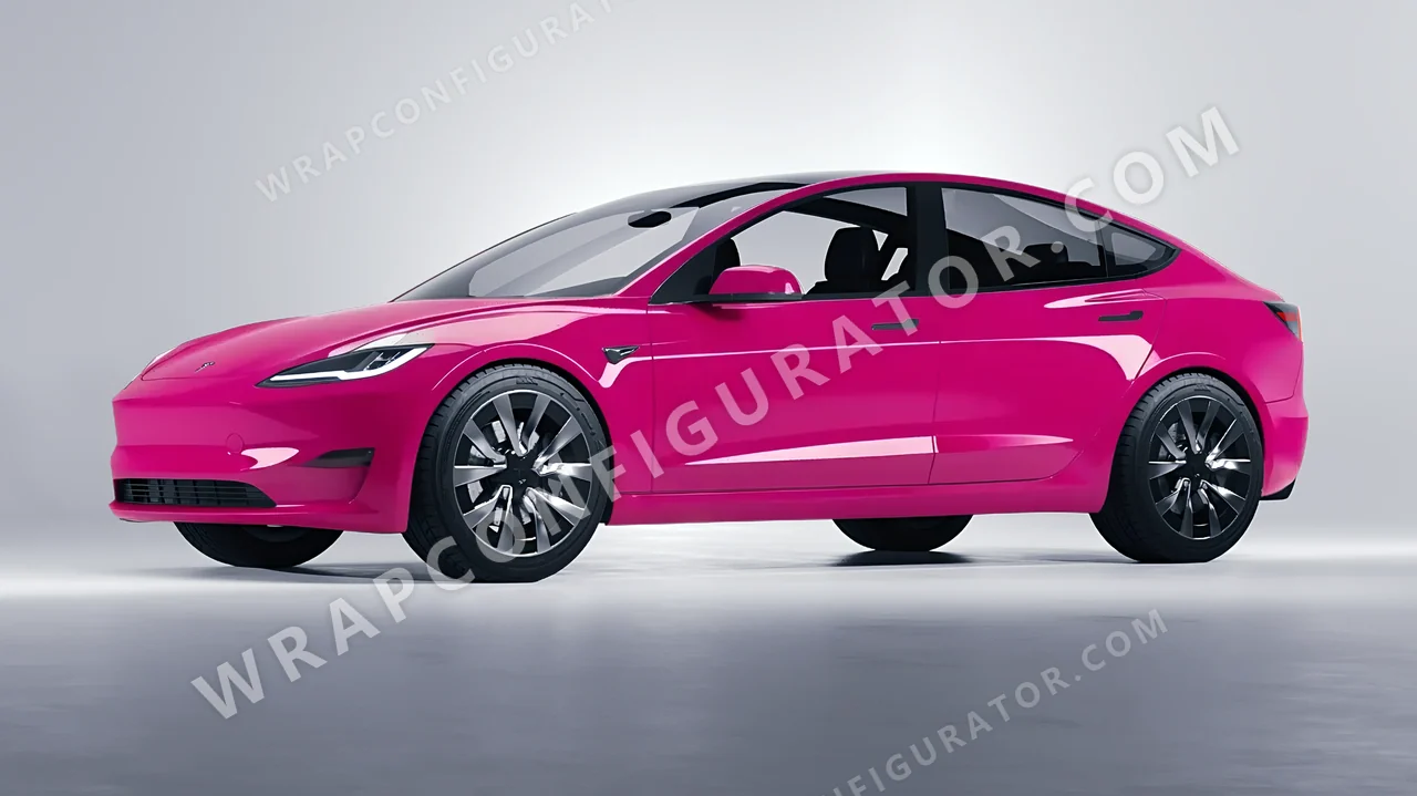 Pink Tesla Model 3 2024 wrapped in Avery Dennison Pool Party Pink SW900-517-O