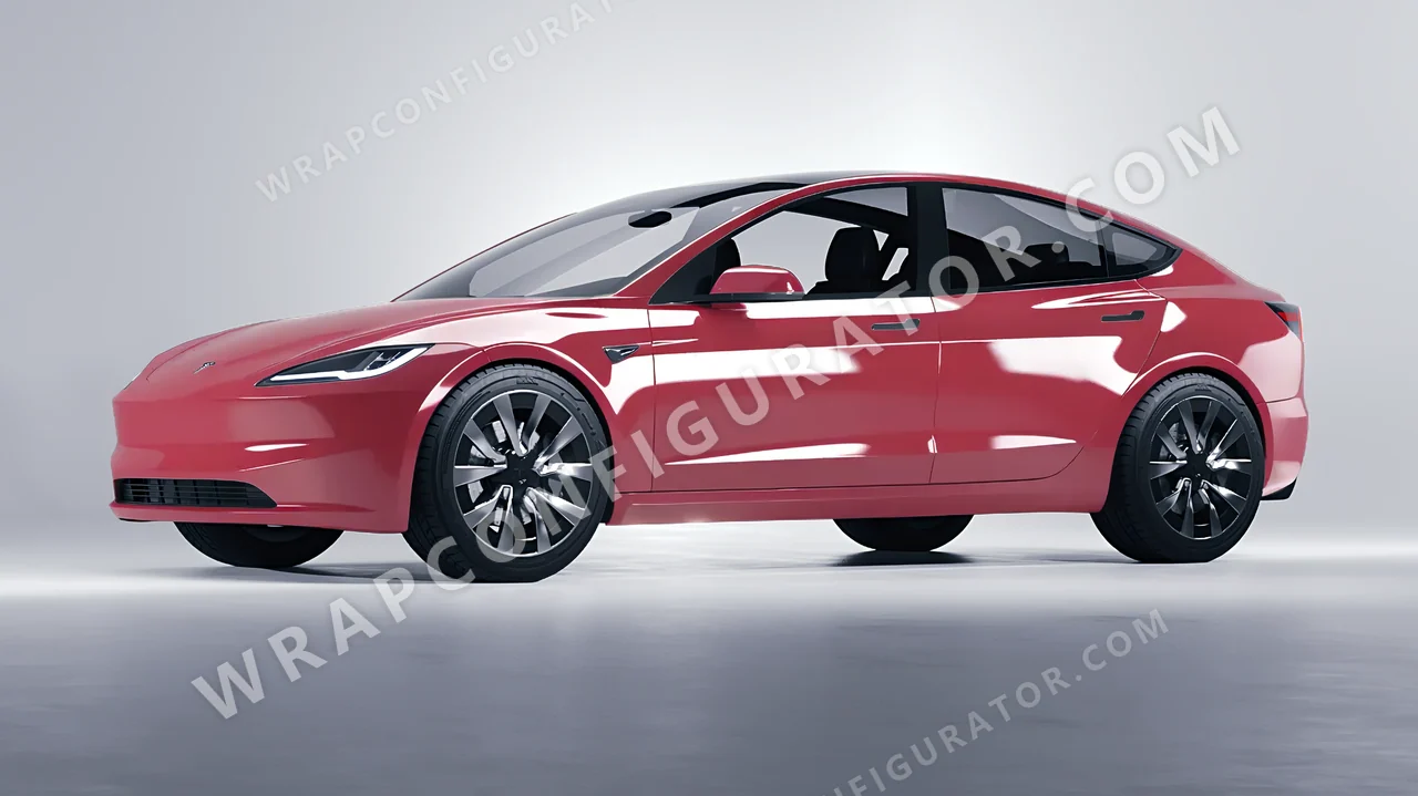 Pink Tesla Model 3 2024 wrapped in Colourshield PPF by HyperPro Dried Rose HGF81-P