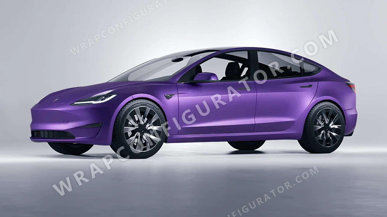 Purple Tesla Model 3 2024 wrapped in Avery Dennison Purple SW900-565-M