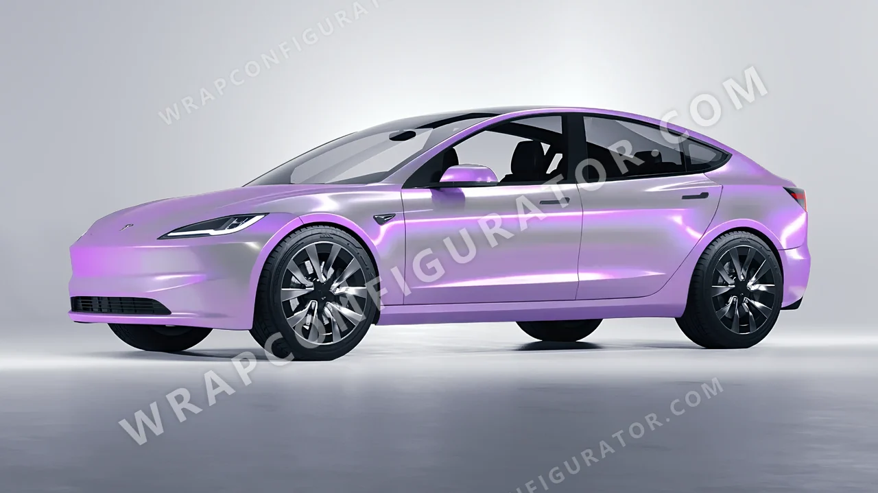 Purple Tesla Model 3 2024 wrapped in Colourshield PPF by HyperPro Gray Purple CGM07-P