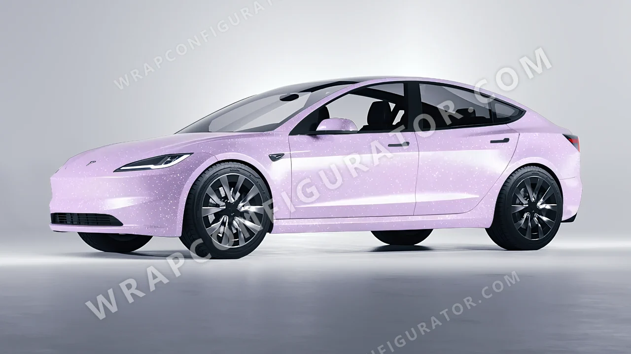Purple Tesla Model 3 2024 wrapped in Colourshield PPF by HyperPro Light Purple GPF09-P
