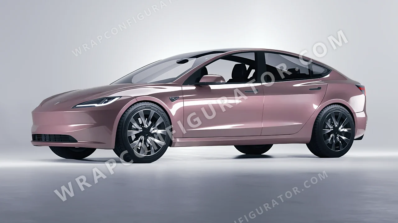 Purple Tesla Model 3 2024 wrapped in Colourshield PPF by HyperPro Mauve Purple GAF58-P
