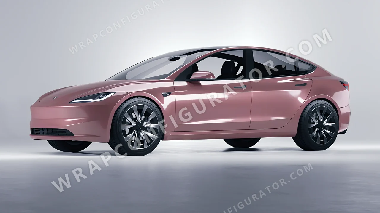 Purple Tesla Model 3 2024 wrapped in Inozetek Dynamic PPF Berry DPPF943