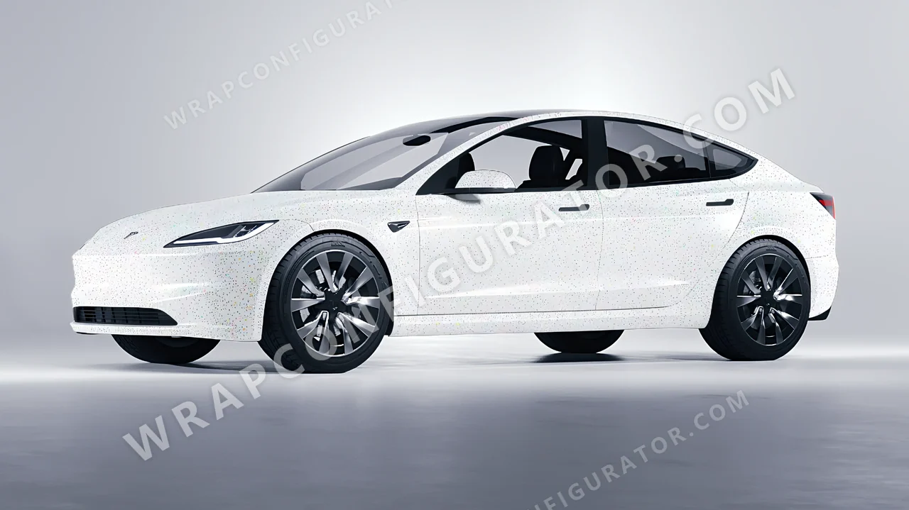 White Tesla Model 3 2024 wrapped in Colourshield PPF by HyperPro White GLF02-P