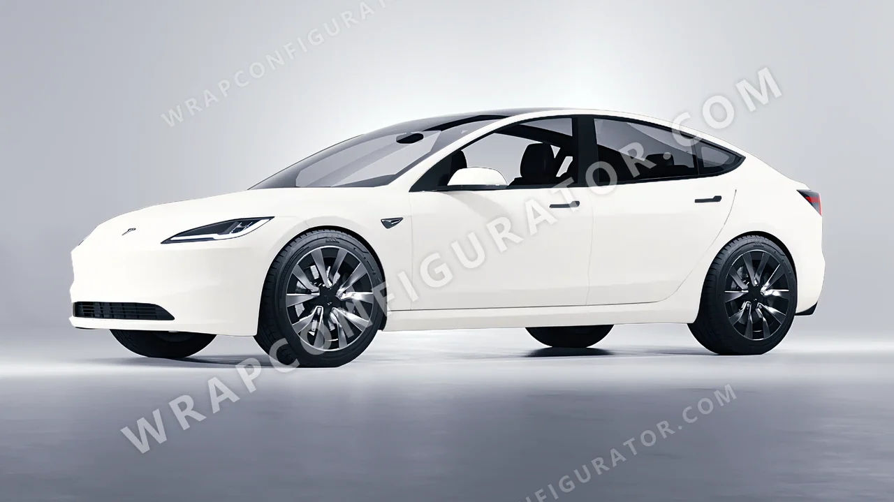 White Tesla Model 3 2024 wrapped in Colourshield PPF by HyperPro White SMF03-P
