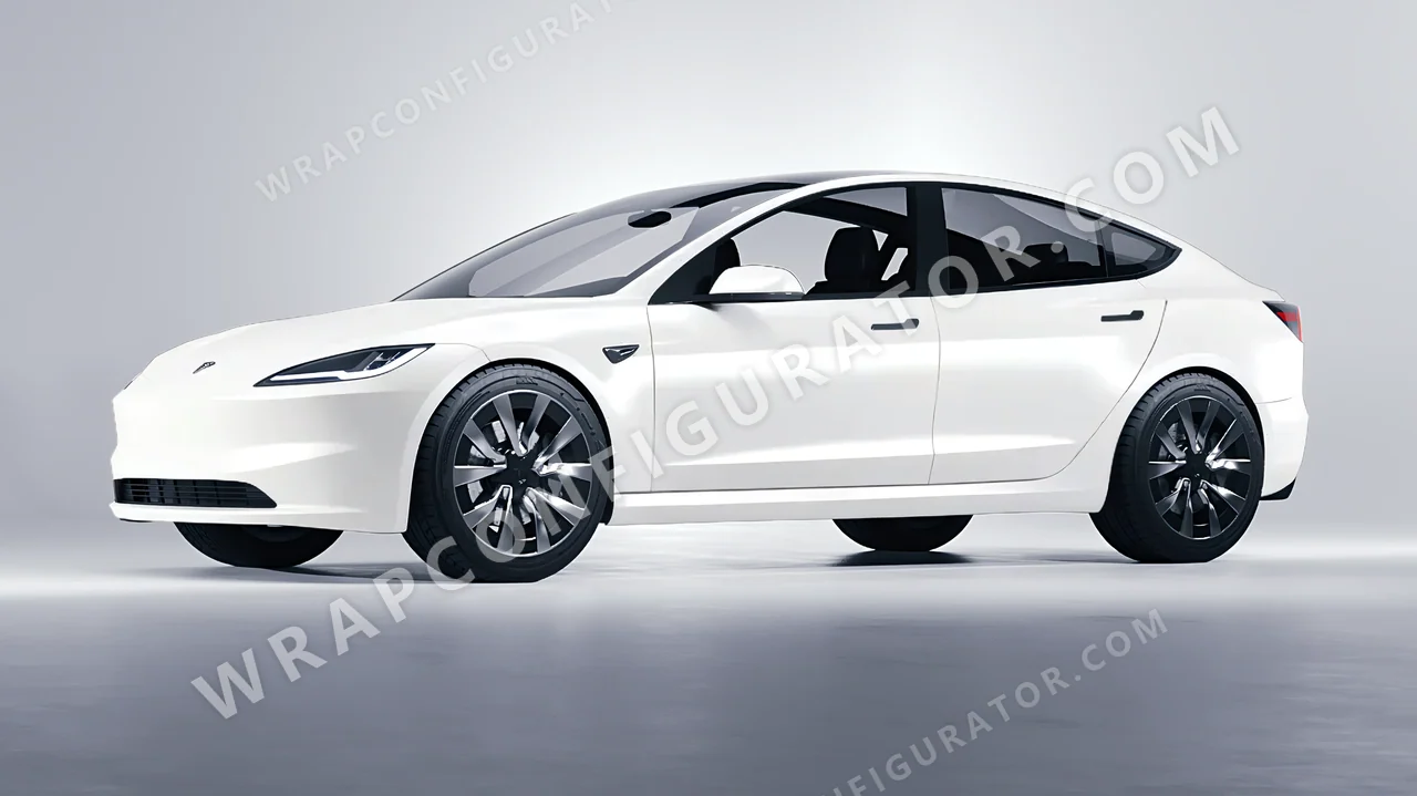White Tesla Model 3 2024 wrapped in Colourshield PPF by HyperPro White SMF37-P