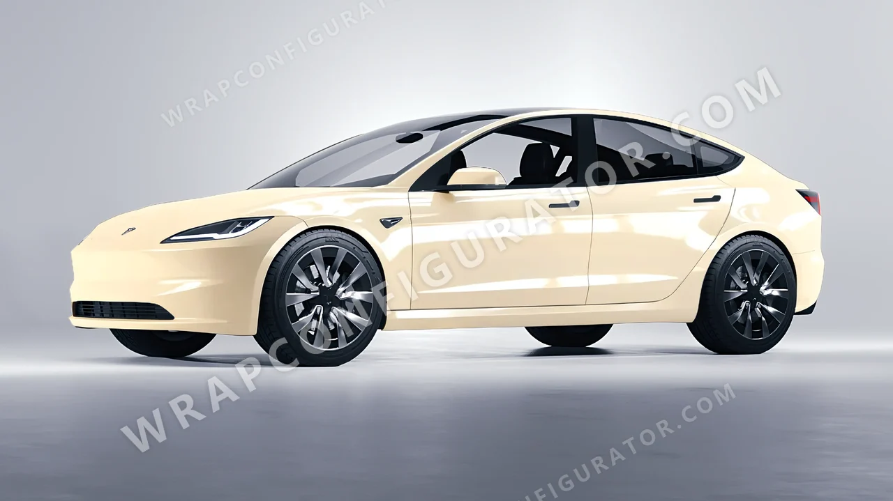 White Tesla Model 3 2024 wrapped in Inozetek Dynamic PPF The Boring White TBC101