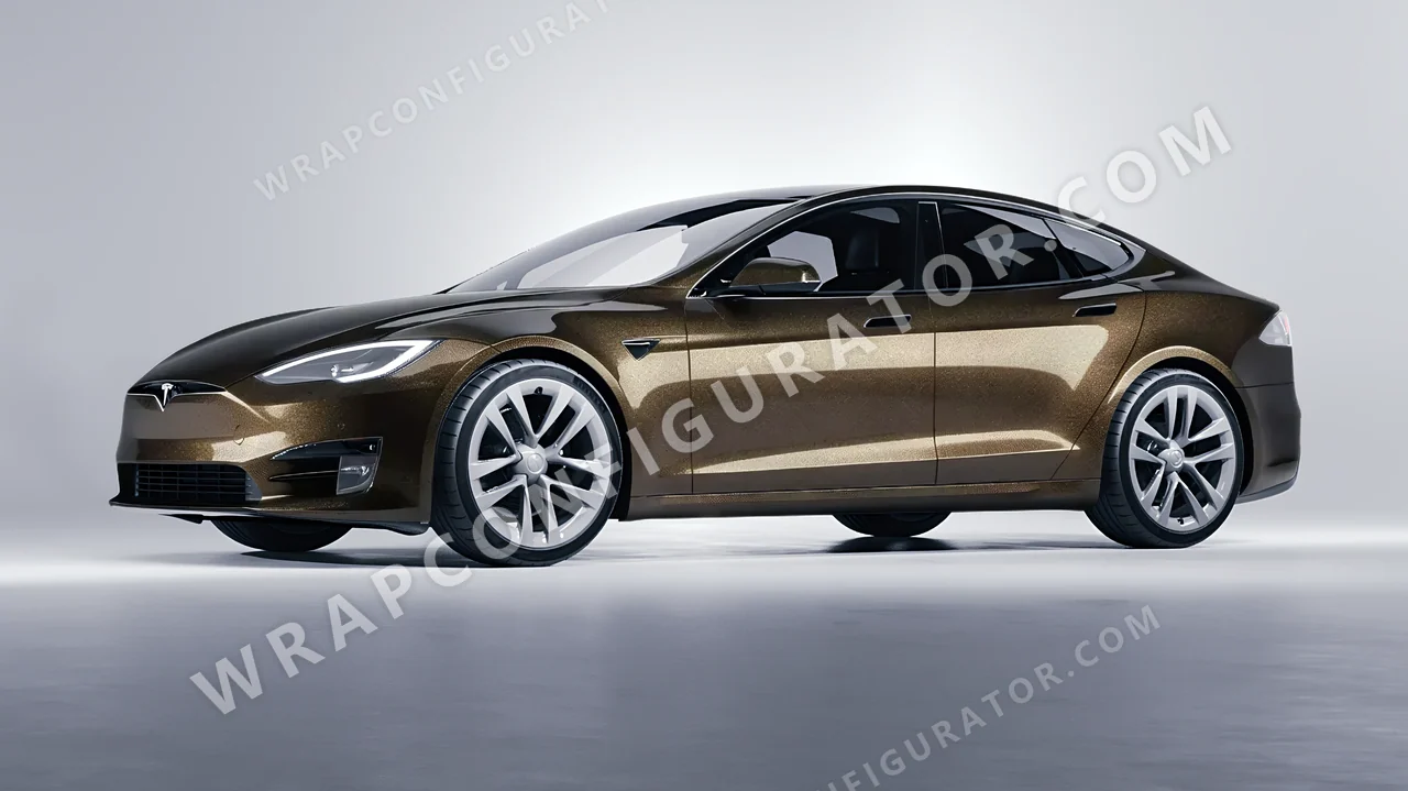 Black Tesla Model S 2013 wrapped in Avery Dennison Eclipse SW900-199-M