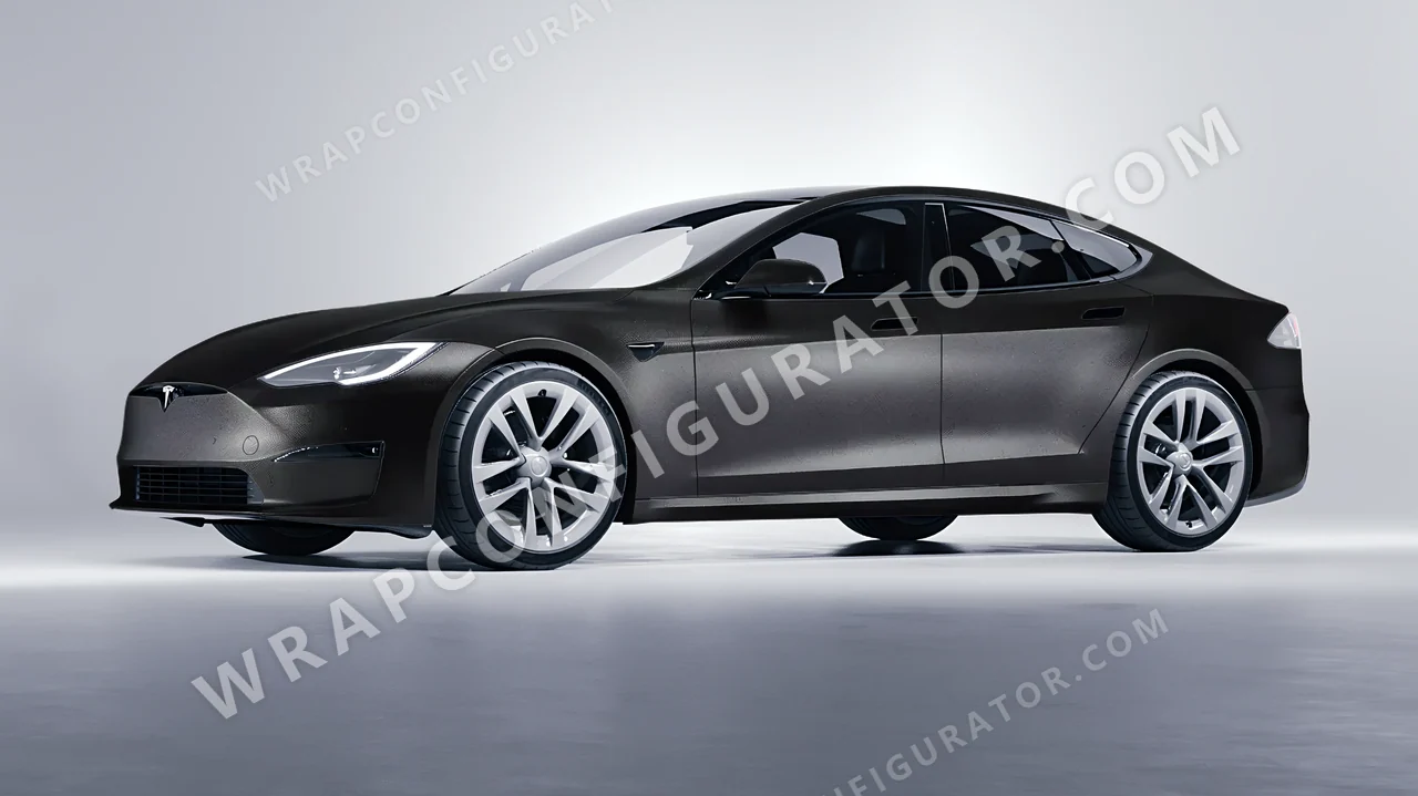 Black Tesla Model S 2013 wrapped in Colourshield PPF by HyperPro Black MF40-P