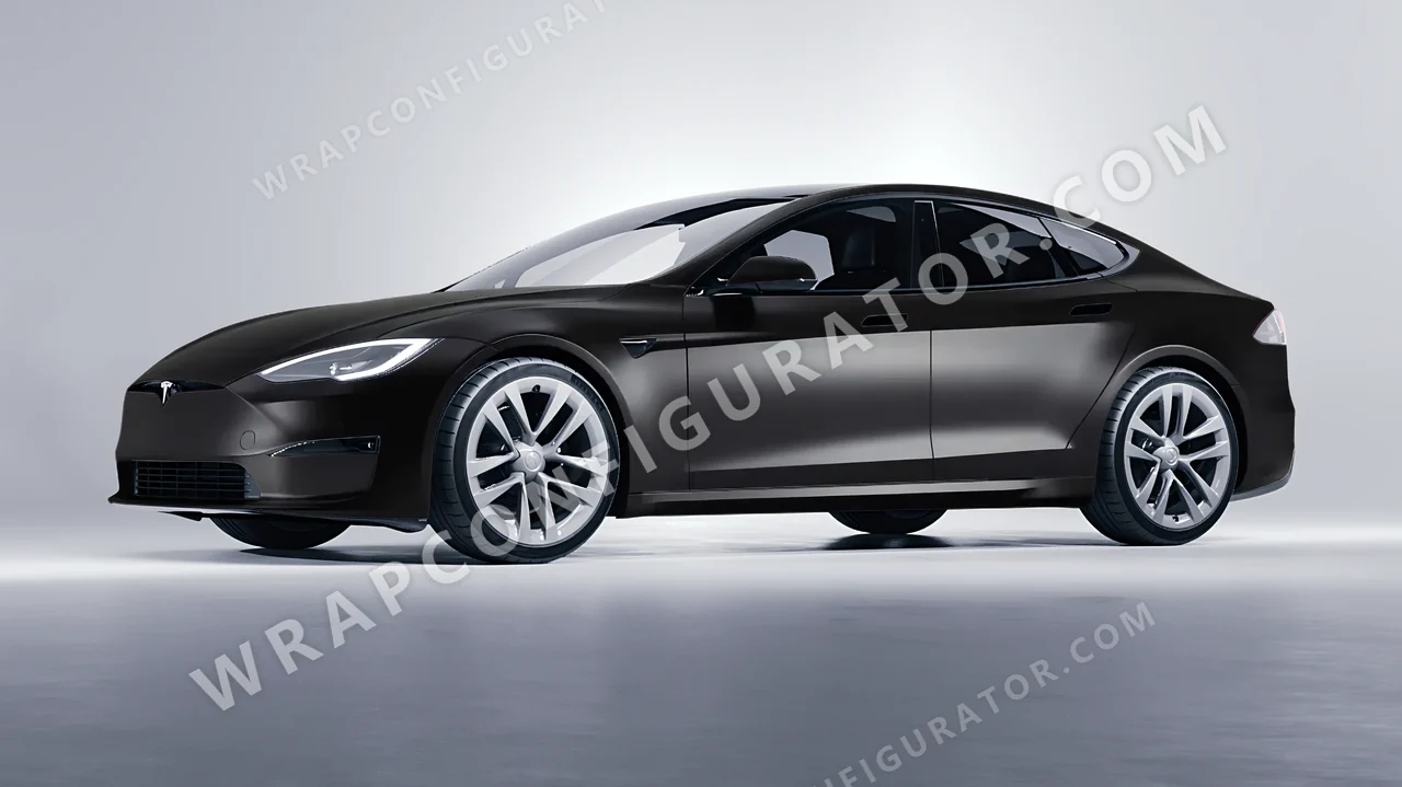 Black Tesla Model S 2013 wrapped in Colourshield PPF by HyperPro Black SMF02-P
