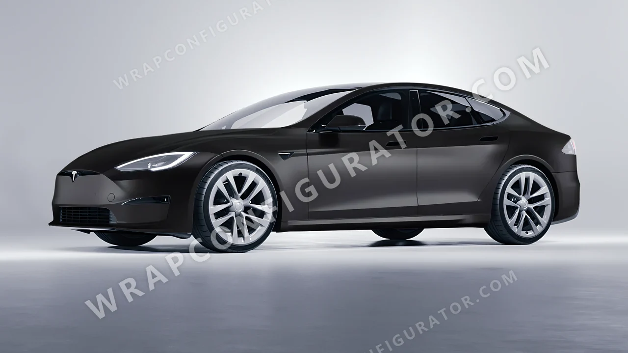 Black Tesla Model S 2013 wrapped in Colourshield PPF by HyperPro Shadow Black SMF36-P