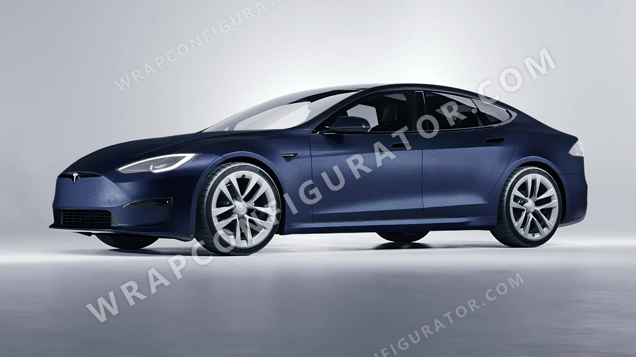 Black Tesla Model S 2013 wrapped in ORACAL Moonlight 970RA-190M