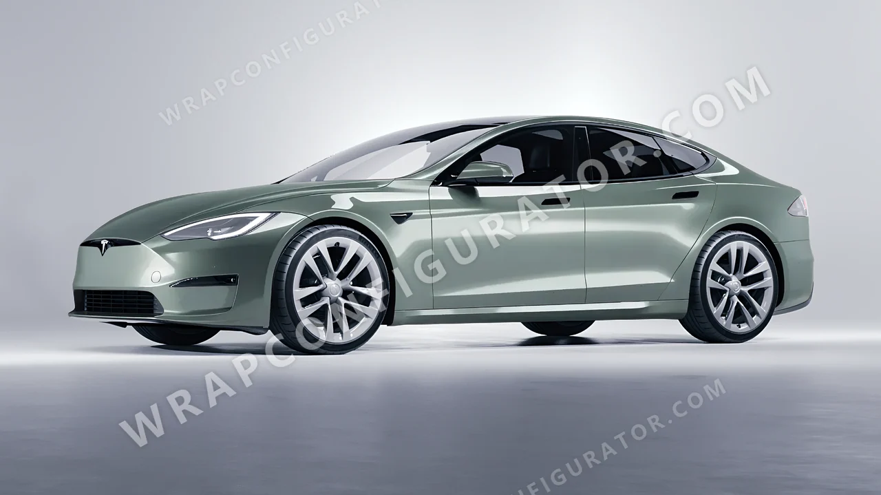 Blue Tesla Model S 2013 wrapped in Colourshield PPF by HyperPro Shadow Blue GAF15-P