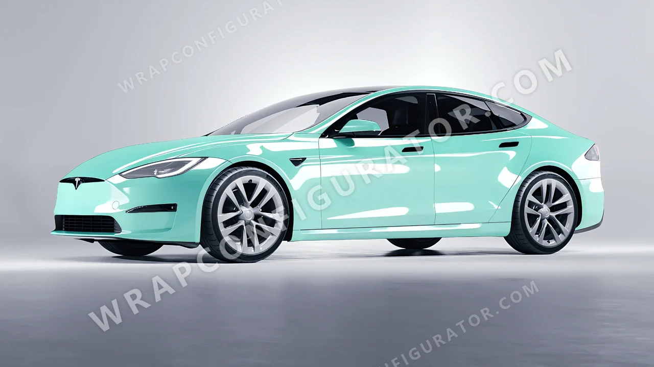 Blue Tesla Model S 2013 wrapped in Colourshield PPF by HyperPro Tiffany HGF12-P