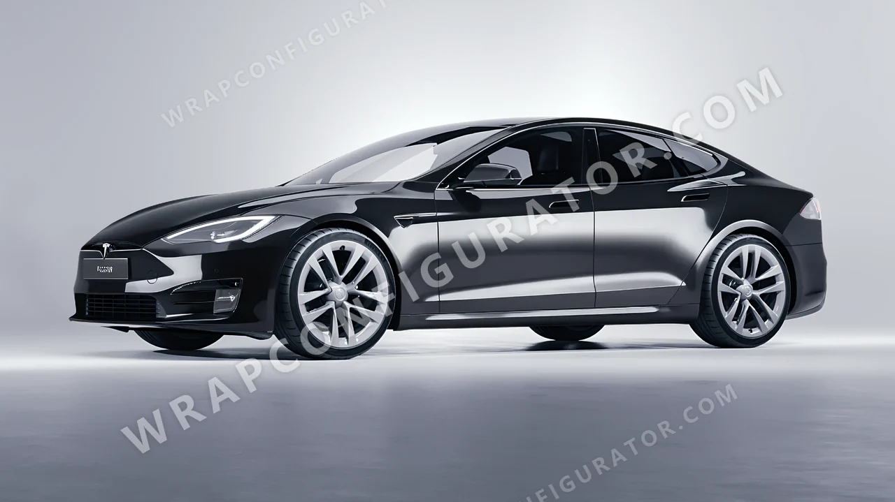 Grey Tesla Model S 2013 wrapped in 3M Gloss Anthracite G201