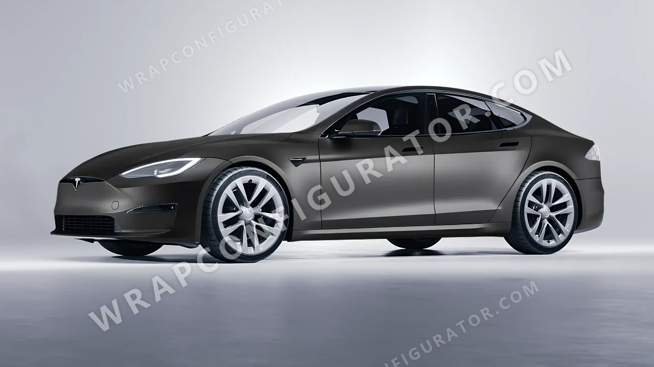Grey Tesla Model S 2013 wrapped in 3M Matte Charcoal Metallic M211