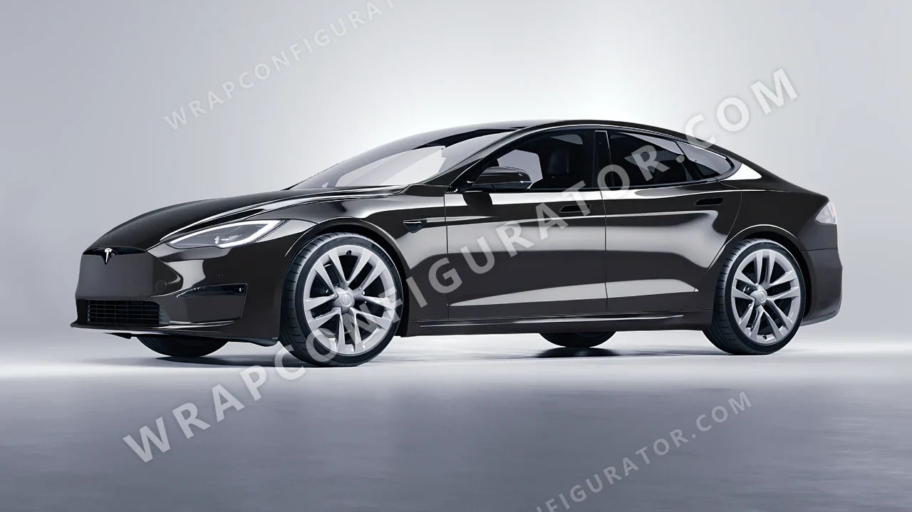 Grey Tesla Model S 2013 wrapped in 3M Meteor Gray HG81