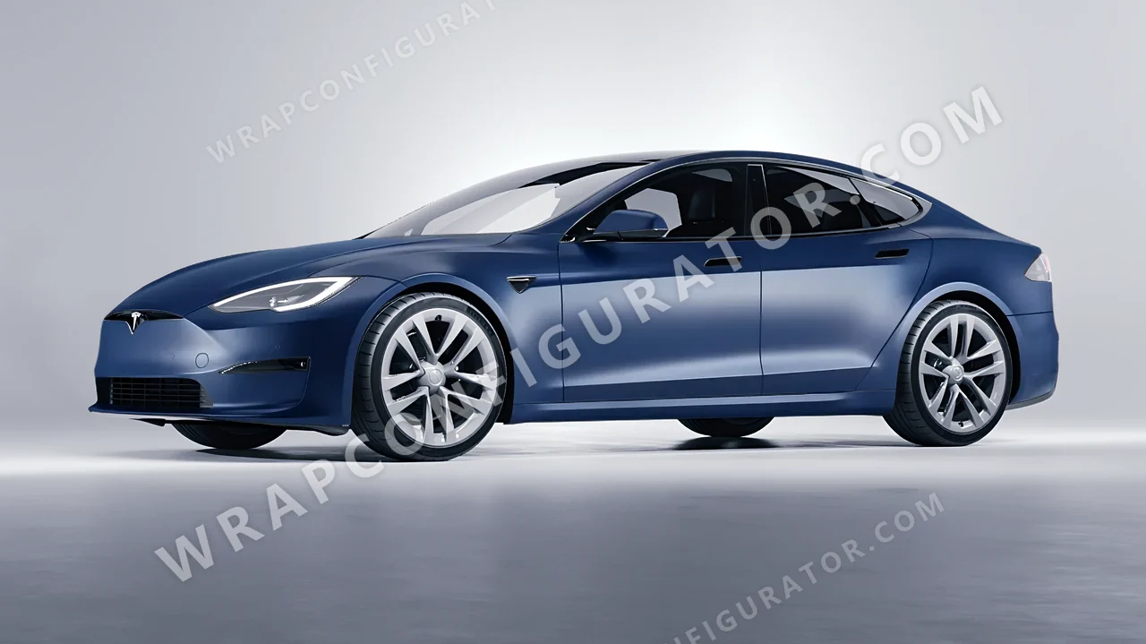 Grey Tesla Model S 2013 wrapped in 3M Satin Thundercloud S271