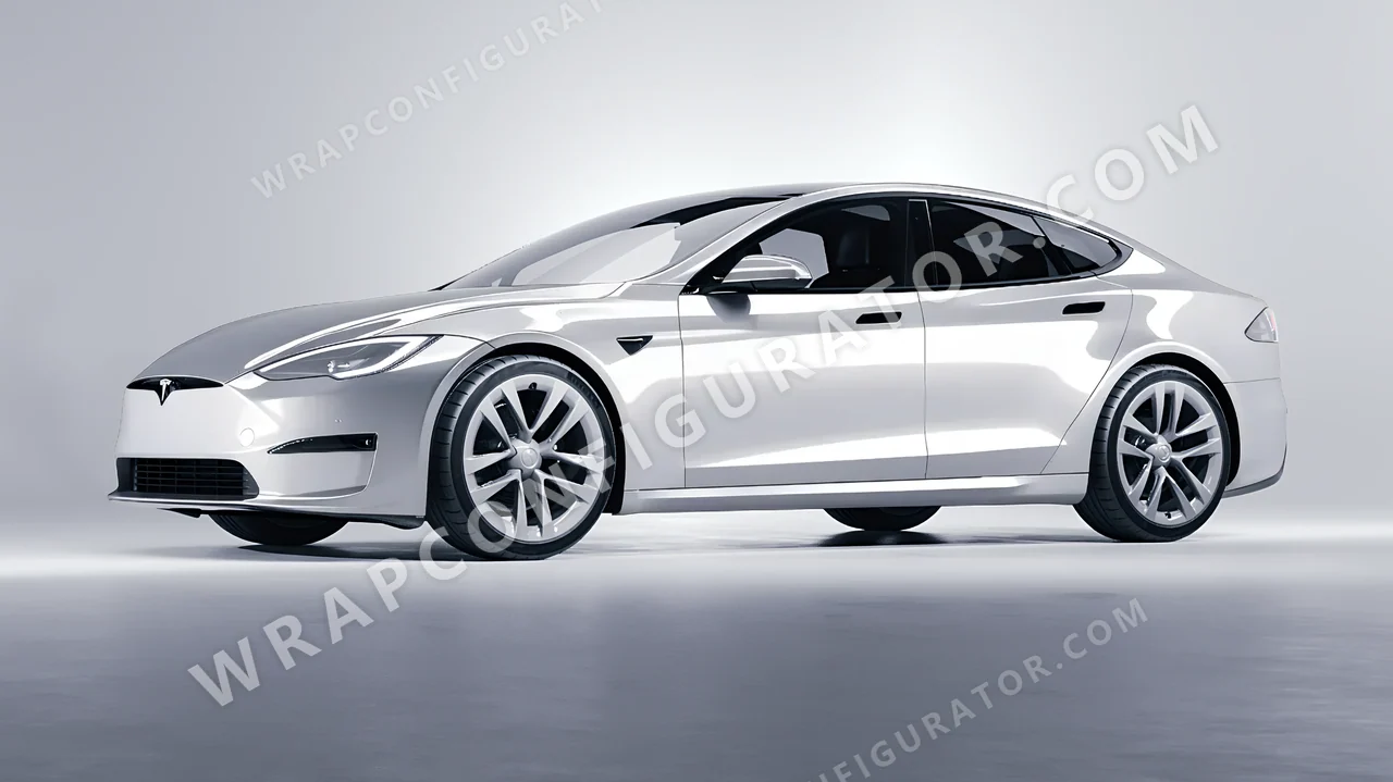 Grey Tesla Model S 2013 wrapped in 3M Storm Gray HG31