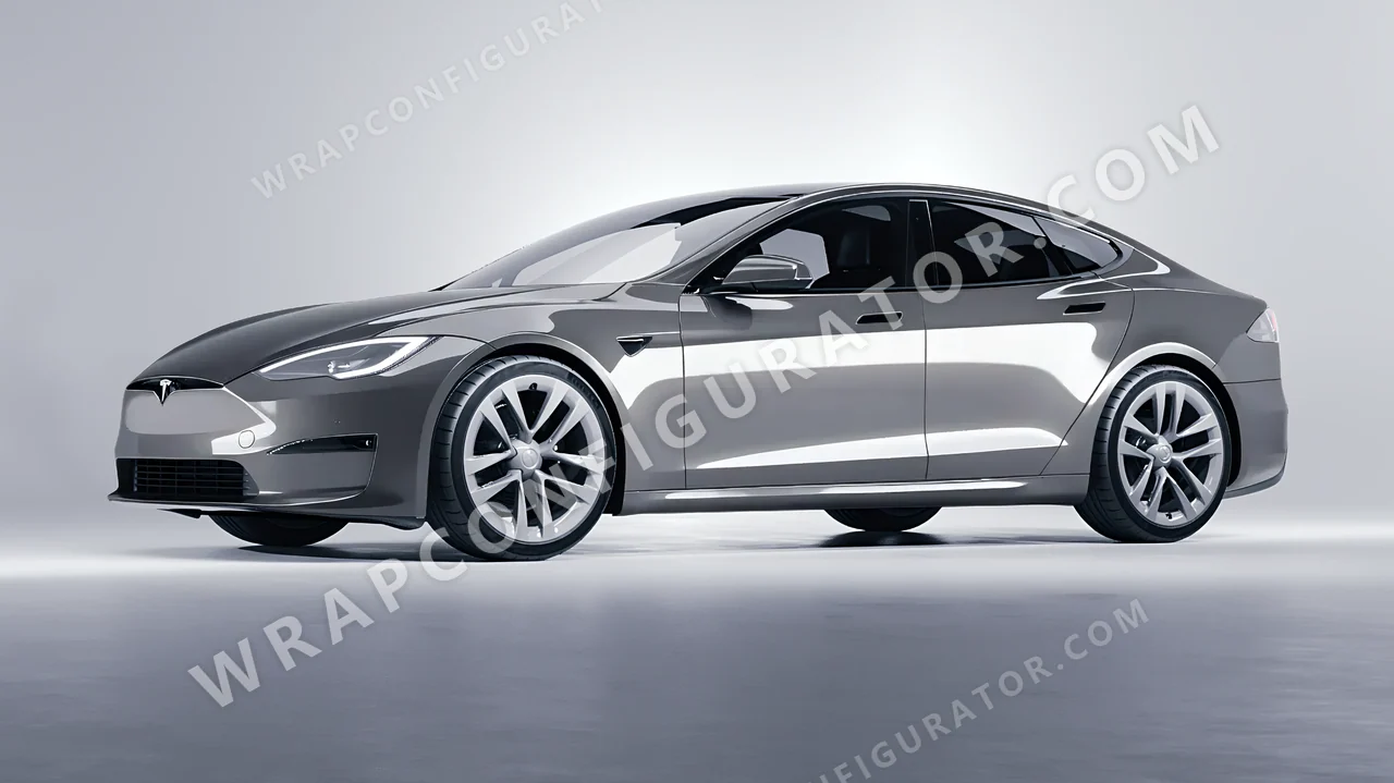 Grey Tesla Model S 2013 wrapped in Avery Dennison Grey SW900-832-O