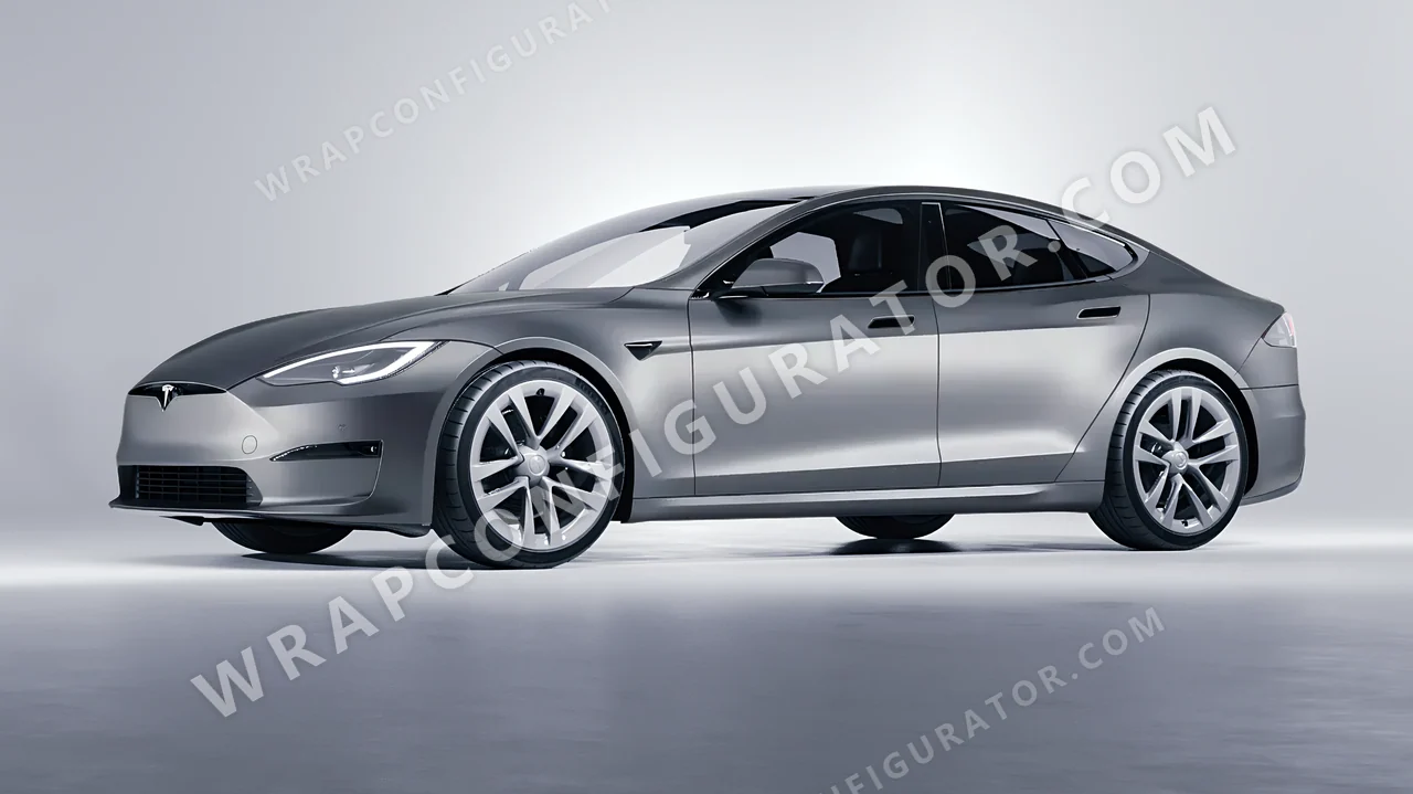 Grey Tesla Model S 2013 wrapped in Avery Dennison Grey SW900-833-O