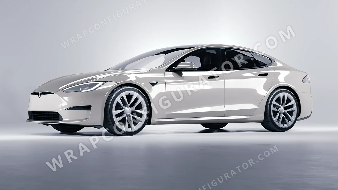 Grey Tesla Model S 2013 wrapped in Colourshield PPF by HyperPro Bright Gray HGF91-P