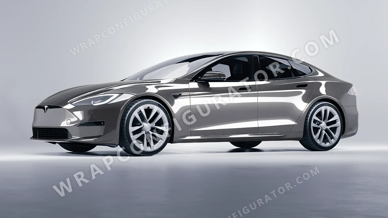 Grey Tesla Model S 2013 wrapped in Colourshield PPF by HyperPro Brooklyn Grey HGF39-P