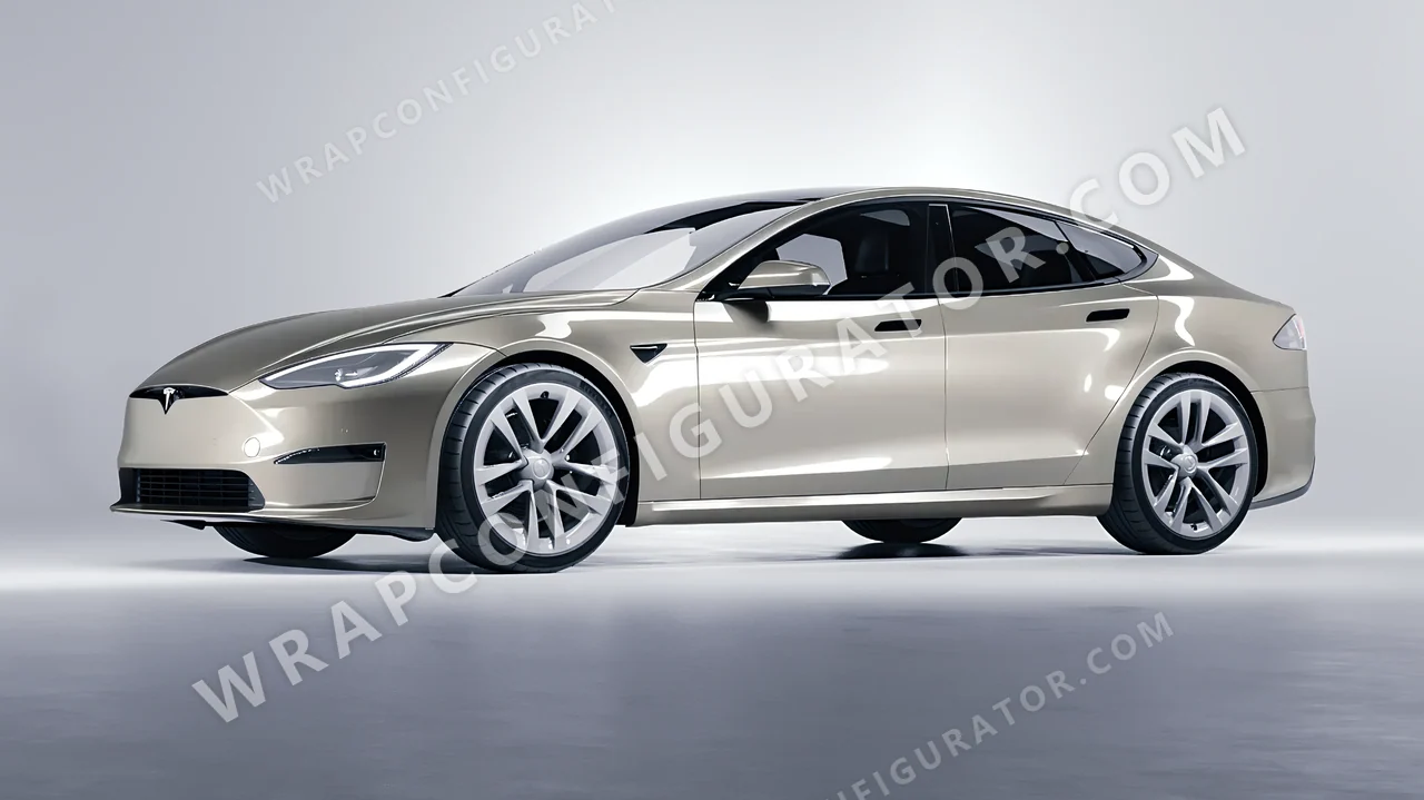 Grey Tesla Model S 2013 wrapped in Colourshield PPF by HyperPro Cool Gray GAF36-P