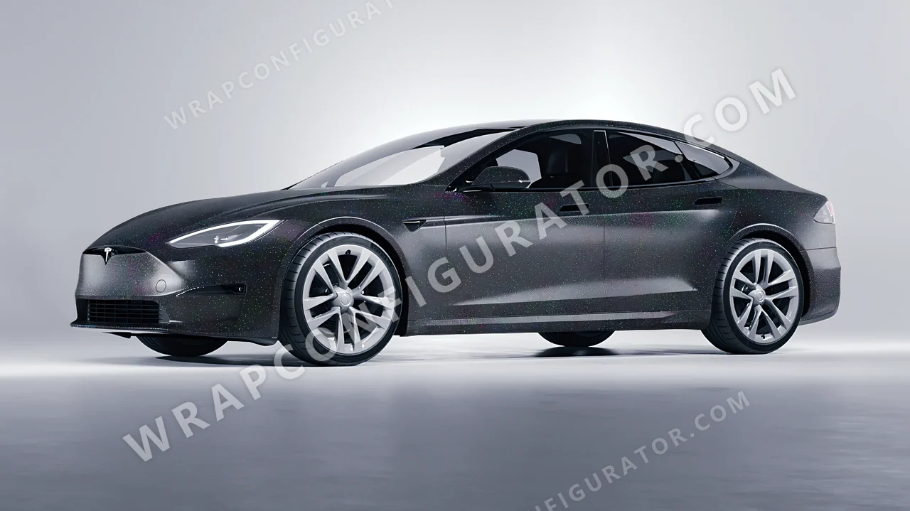 Grey Tesla Model S 2013 wrapped in Colourshield PPF by HyperPro Dark Gray GLF01-P