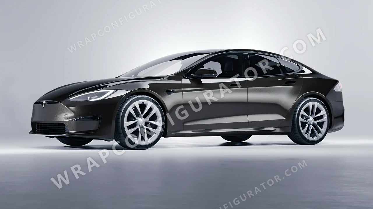 Grey Tesla Model S 2013 wrapped in Colourshield PPF by HyperPro Dark Gray HGM70-P